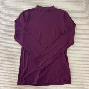 Burgundy Maroon Mock Neck Turtleneck Long Sleeve Shirt